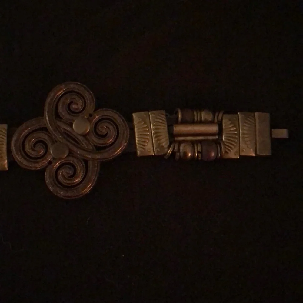Leather and metal belt size medium